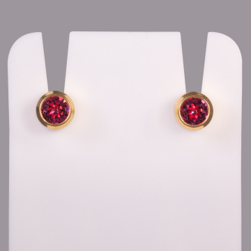 Brilhante October Rosa Regular Studex - Bisel Banhado a Ouro