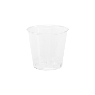 Embalagem com 100 mini copos para enxaguamento em plástico 20 ml - transparente