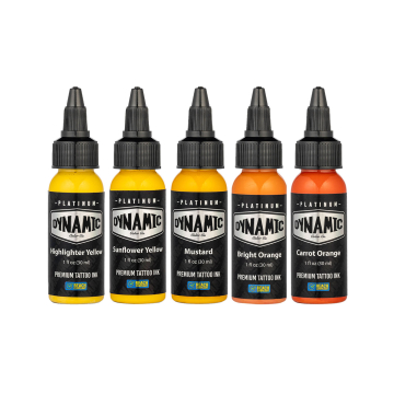 Tinta Para Tatuagem Platinum by Dynamic - Conjunto de Fire 5x 30 ml
