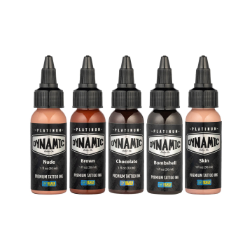 Tinta Para Tatuagem Platinum by Dynamic - Conjunto de Flesh 5x 30 ml