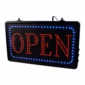 Sinal LED "OPEN" de Pendurar com Corrente para Estúdios EU