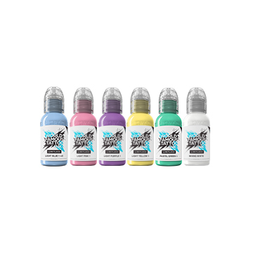 Tintas para tatuagem da World Famous Limitless - Pastel Collection - 6x 30 ml